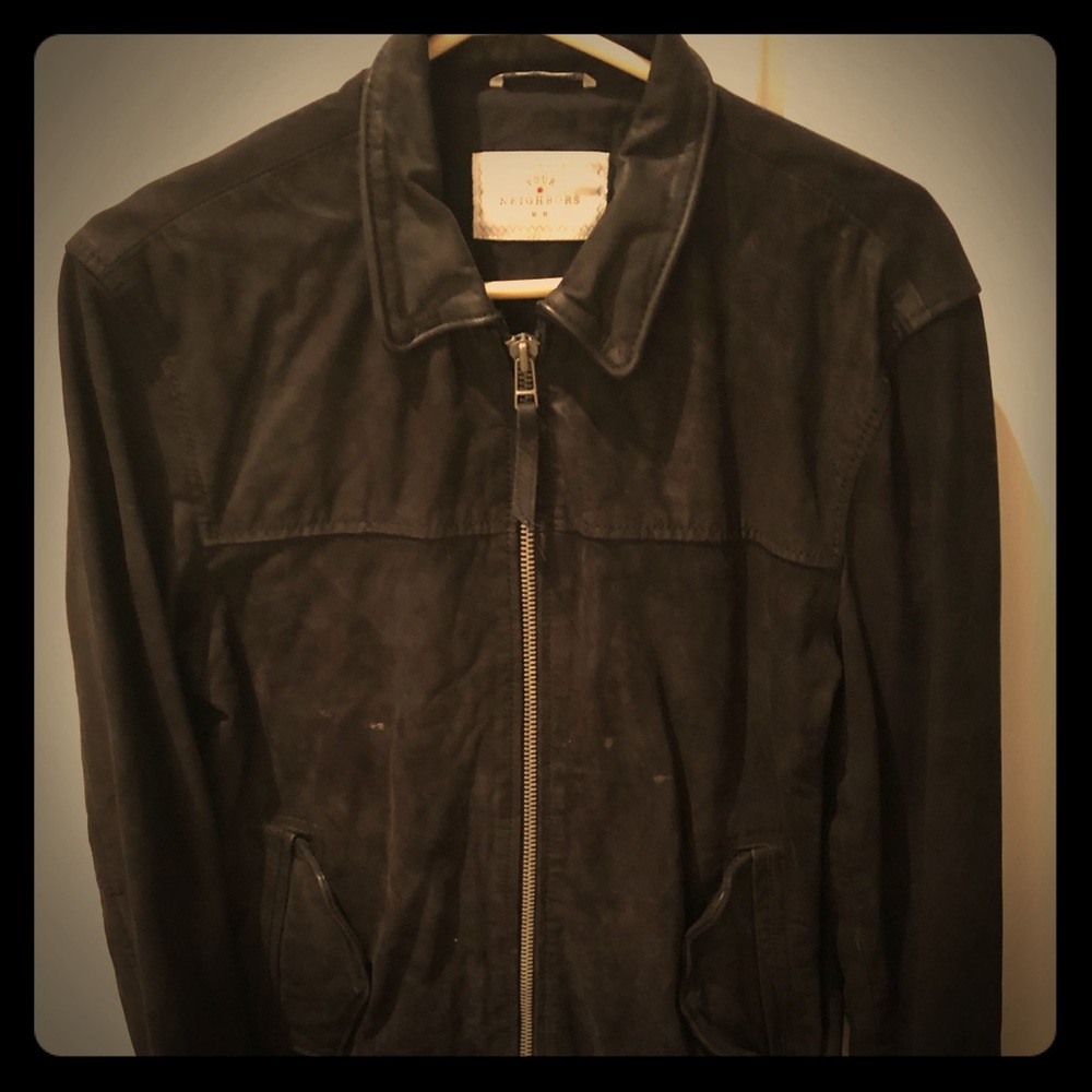 Your Neighbors. Black Suede Leather Jacket.